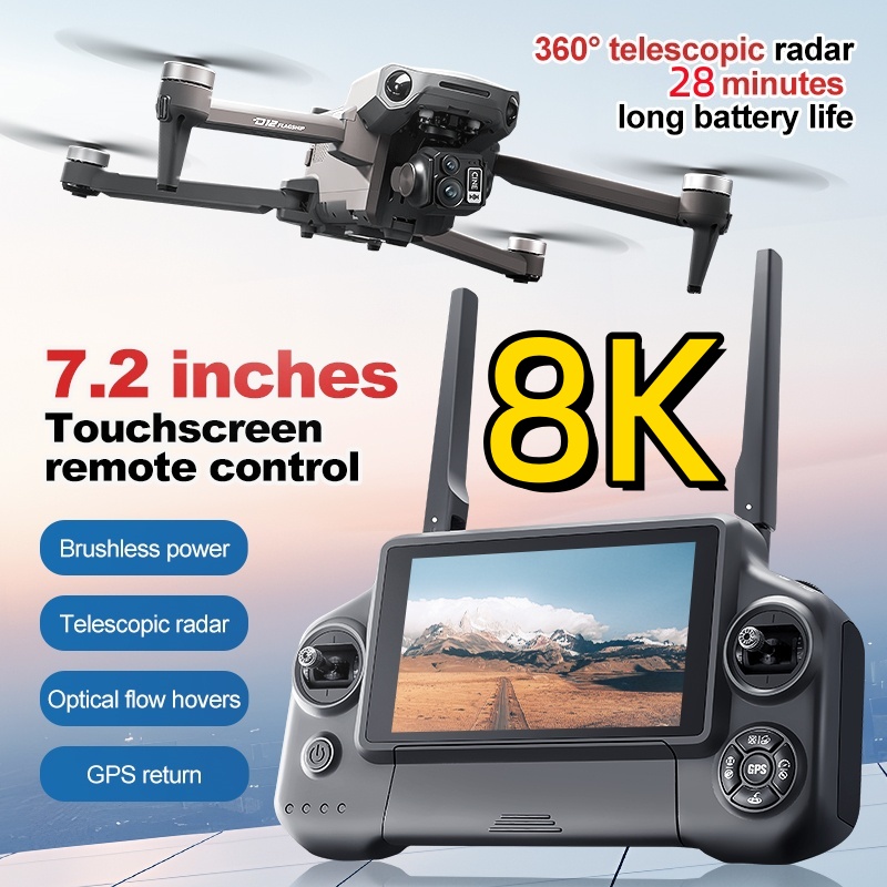 Drone Gps Rc Tt36 - 8K 3 Axis Gimbal Brushless 7.2in