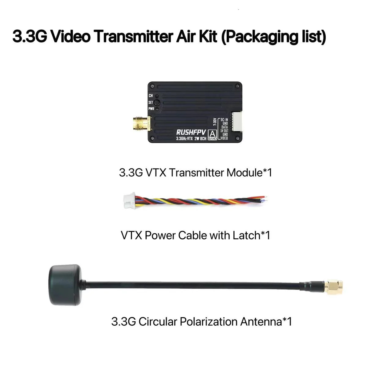 Drone Rc Receiver And Transmitter - RUSHFPV 3.3G 2W VTX Transmitter FPV