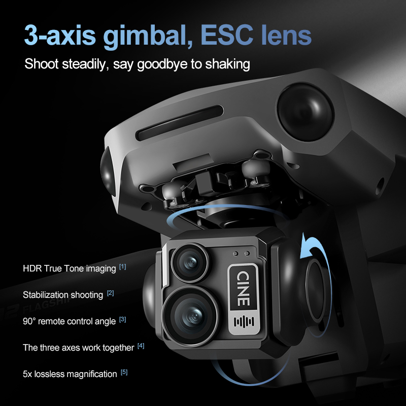 8K 3 Axis Gimbal Brushless 7.2 - Drone Gps Rc Tt36 recension och pris
