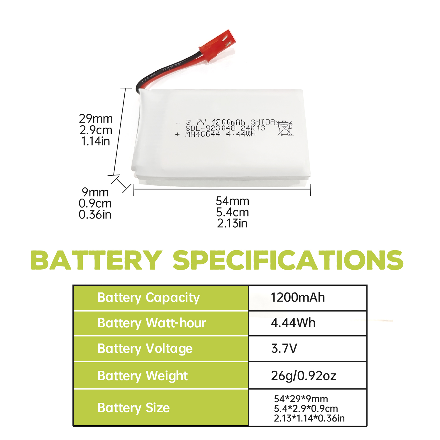 5PCS 3.7V 1200mAh 30C JST Plug - Drone Mjx Rc recension och pris